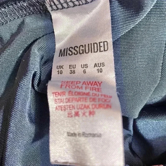 Carli Bybel x Missguided Navy with Pink Stripe Slinky Leggings Size US 6 - Picture 5 of 7